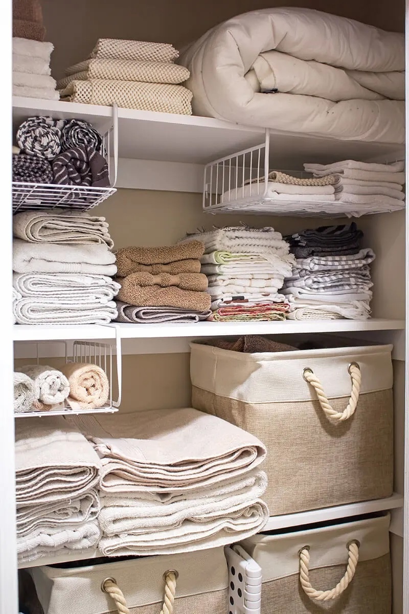 Store towels in linen closet