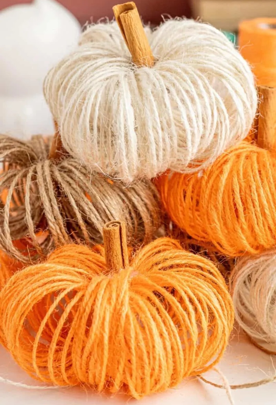 Twine pumpkins DIY 