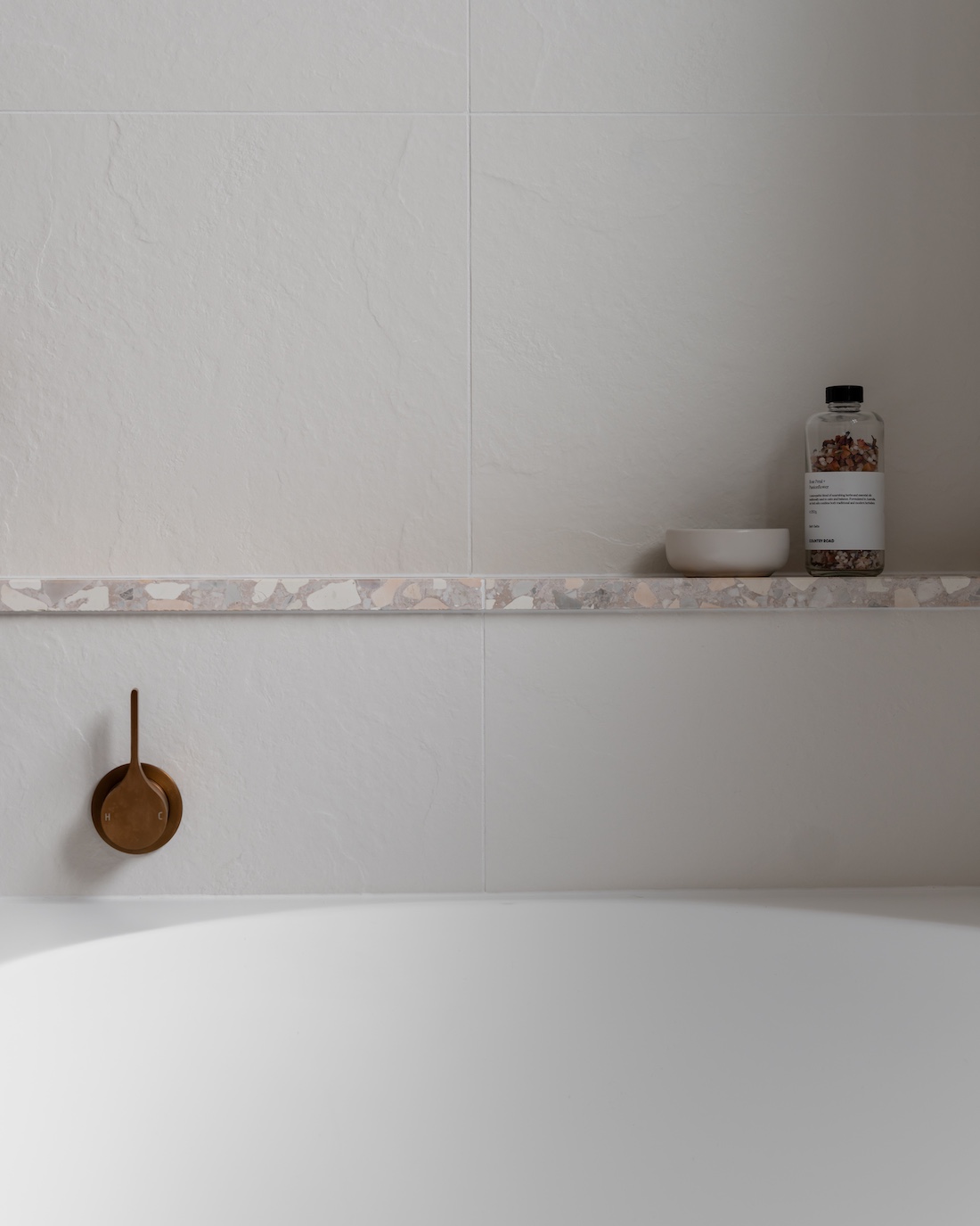 Bathroom terrazzo ledge