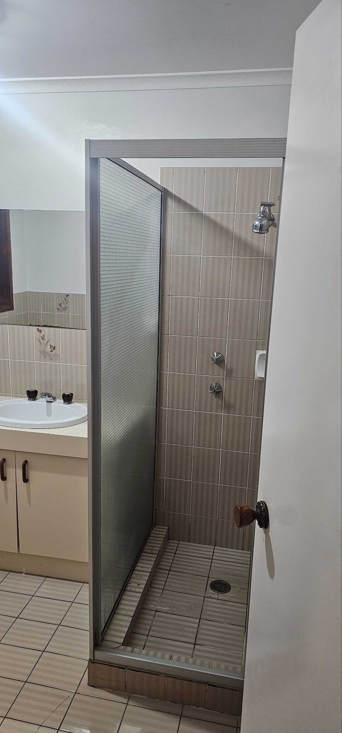 Shower before bathroom renovation