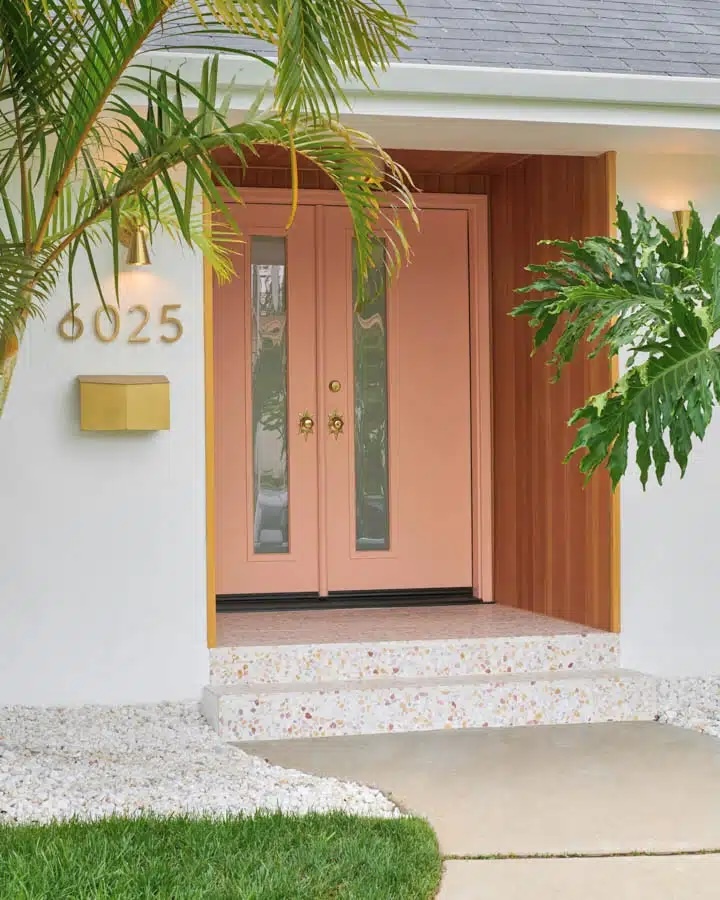 Coral colour front door