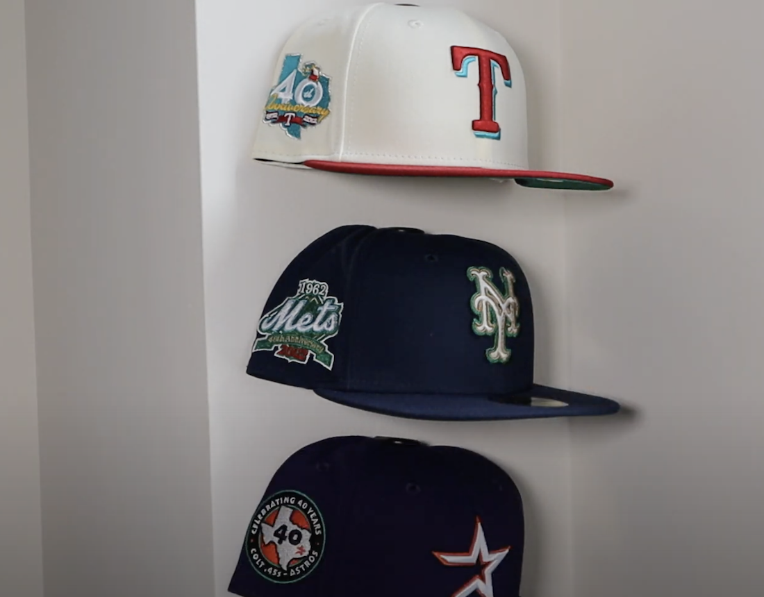 Displaying street and basketball caps