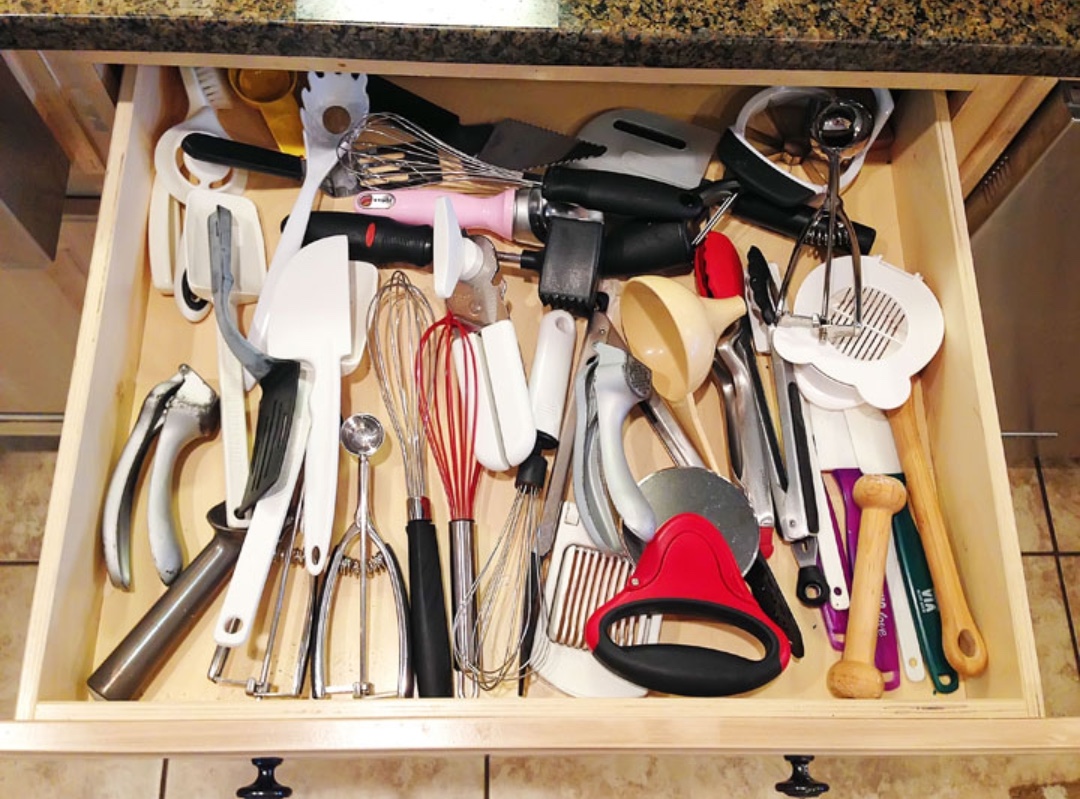 Messy utensil drawer