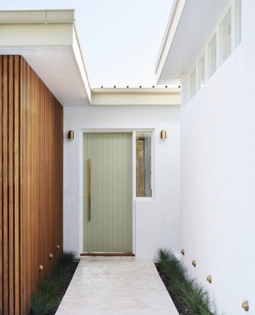 Sage green front door