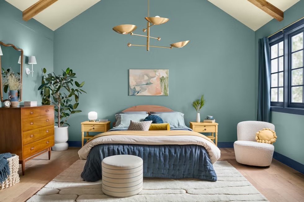 Blue boy room interior wall colours