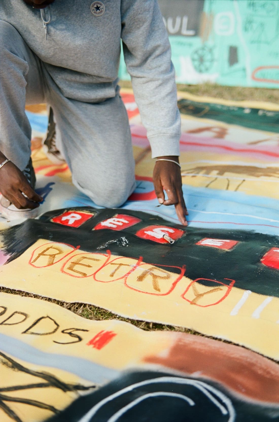 Close up details of graffiti style artwork by Musonga Mbogo