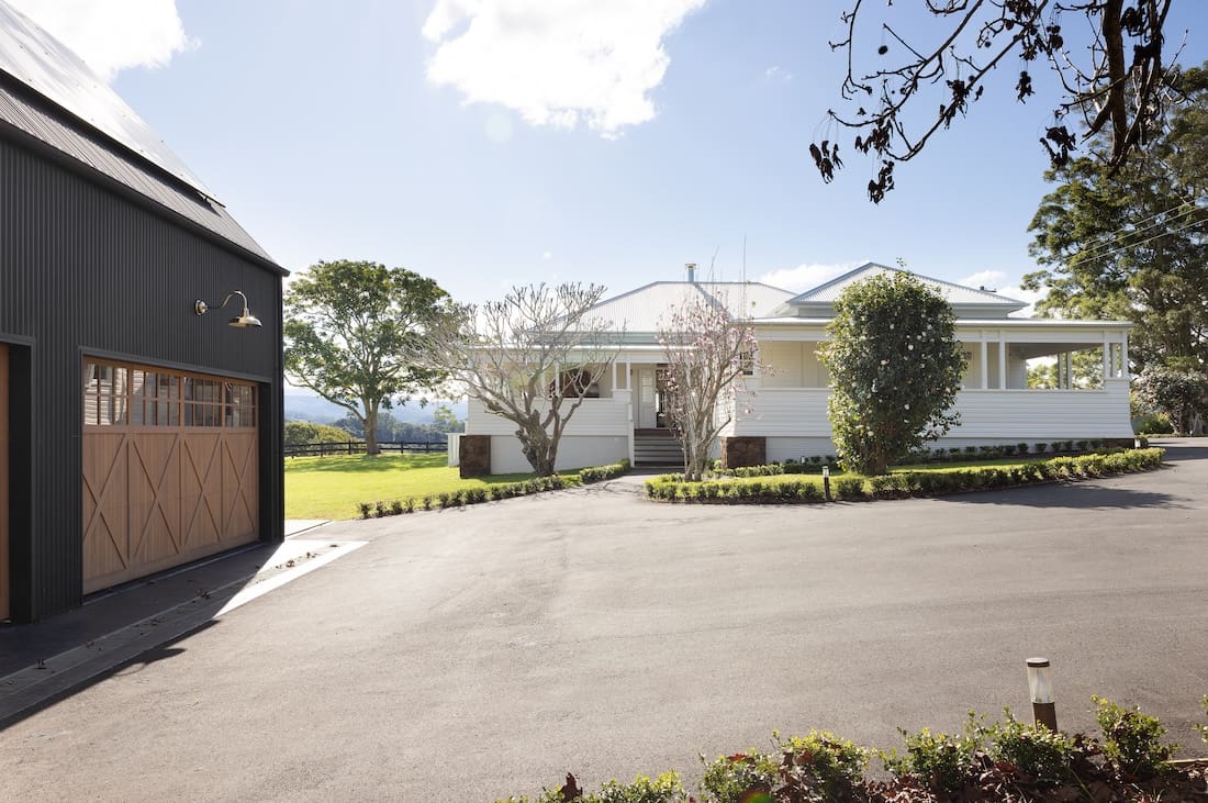 Exterior of shed and home at Rocklee House