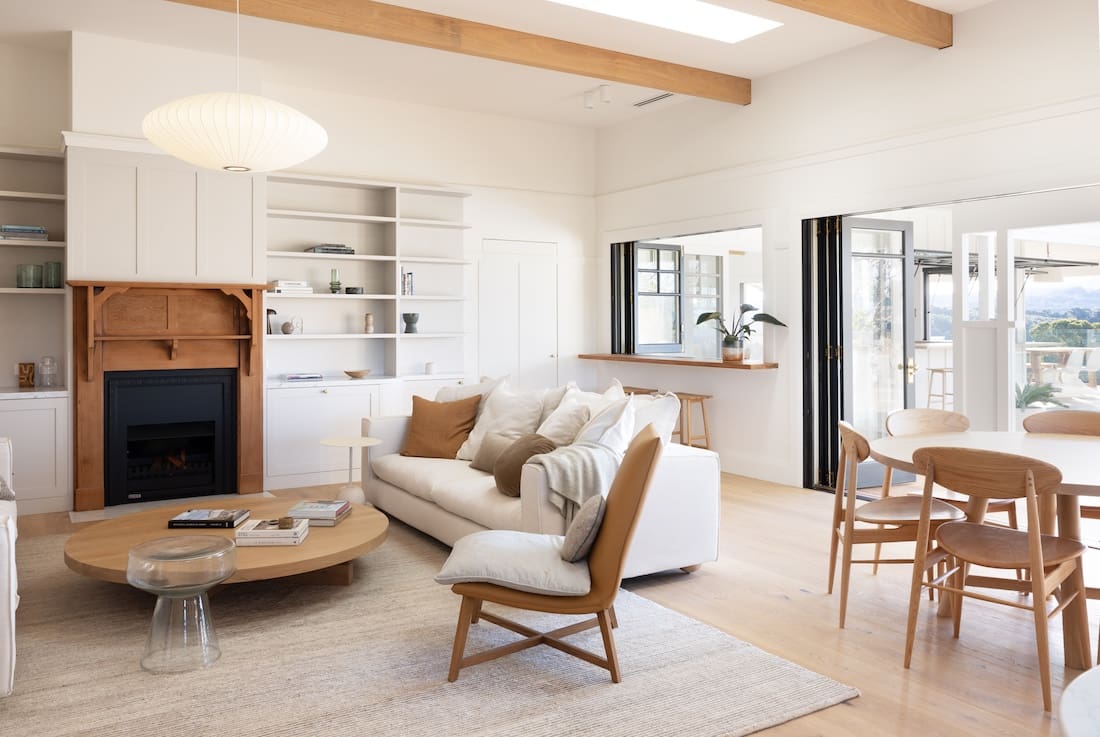 Open plan living and dining space in Rocklee House