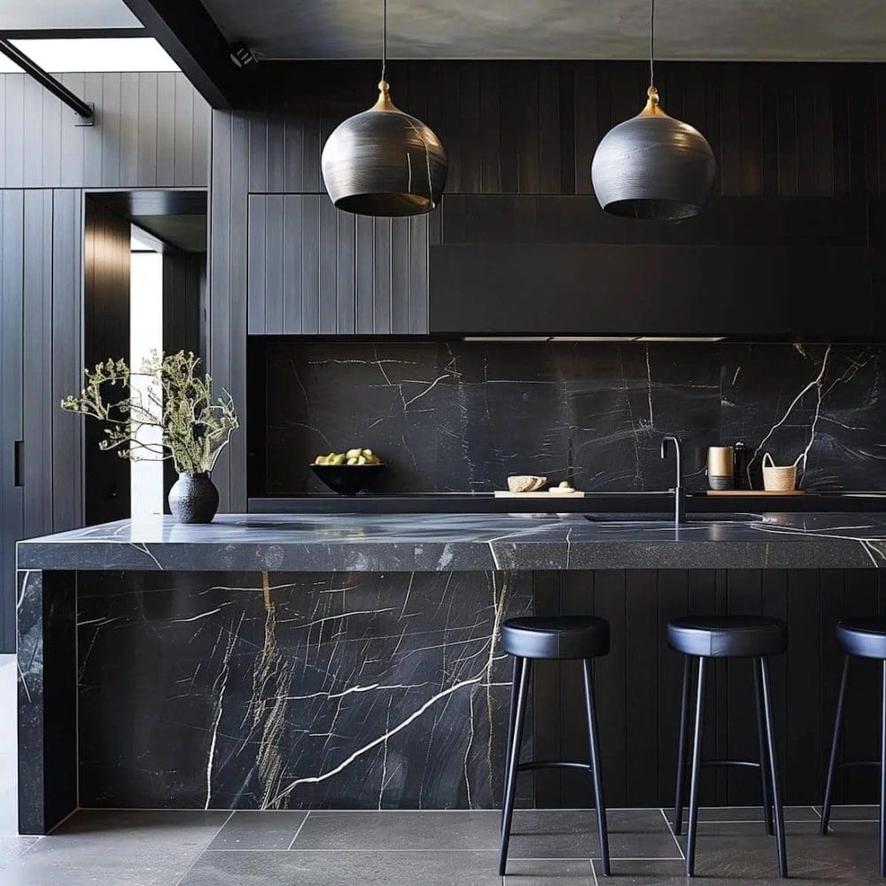 Modern black kitchen