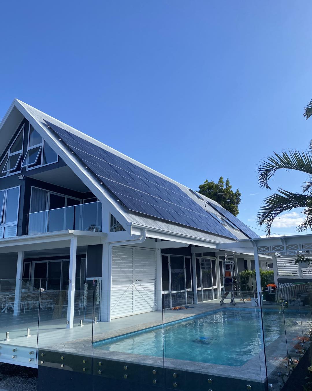 Solar panels on large house