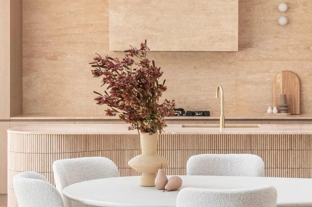 Travertine kitchen