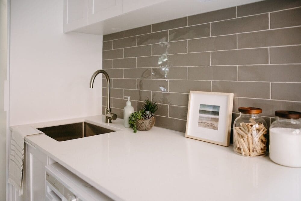 Laundry with simple but Hamptons styling