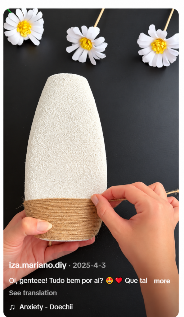 Jute-Wrapped Textured Vase Tutorial