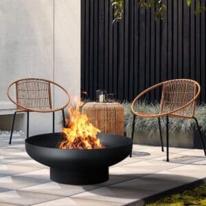 Black round fire pit