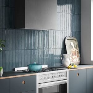 Blue subway tiles