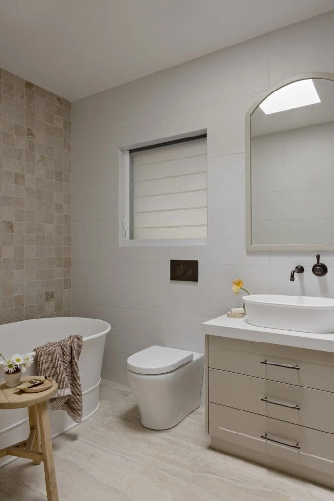 Main bathroom in Ewingsdale home