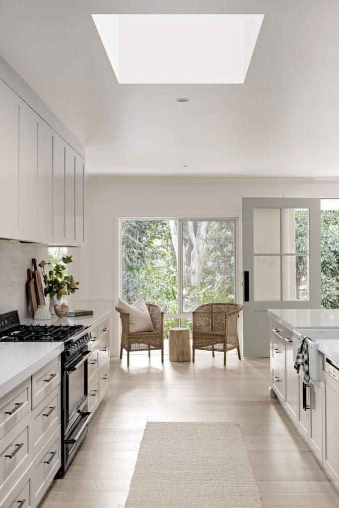 Kitchen with seating space in Ewingsdale home