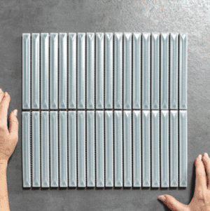 Pale blue kitkat tiles