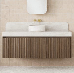 Archie walnut wall hung vanity