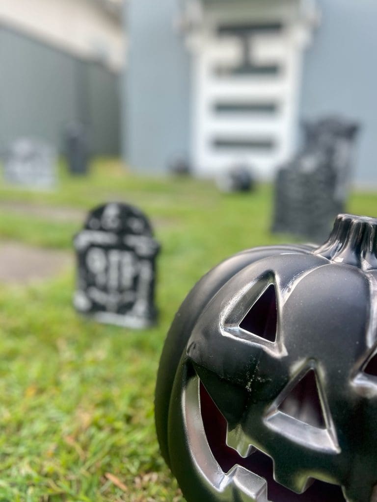 Close up of Halloween pumpkin lantern