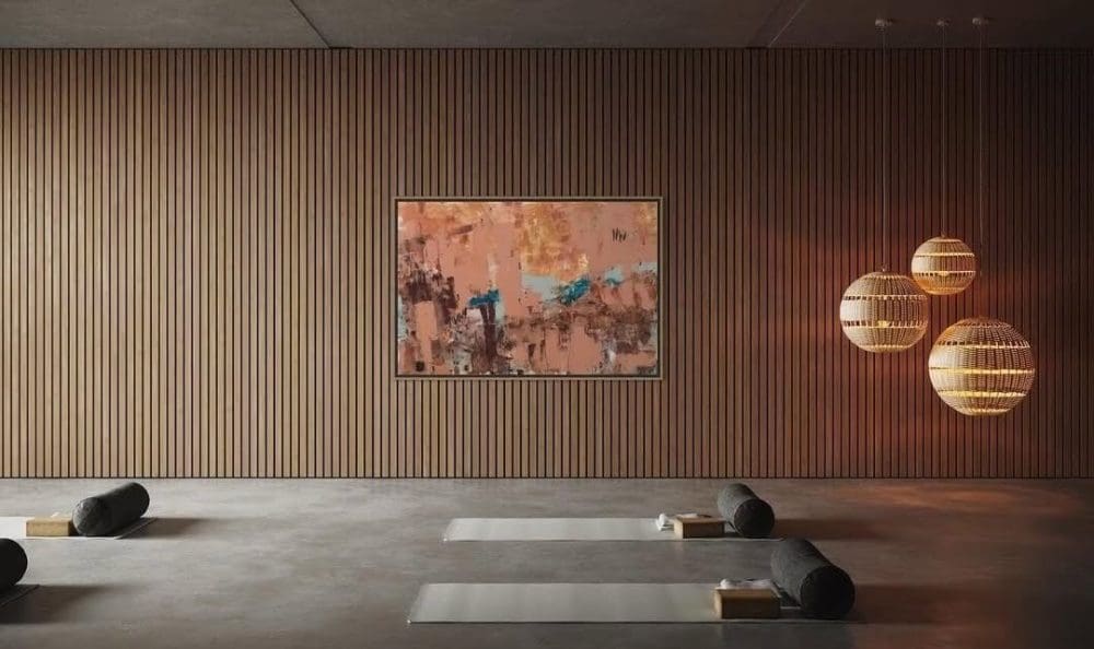 Hints of blue accents against earthy background