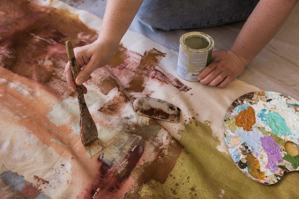 Abstract artwork with earthy blended tones