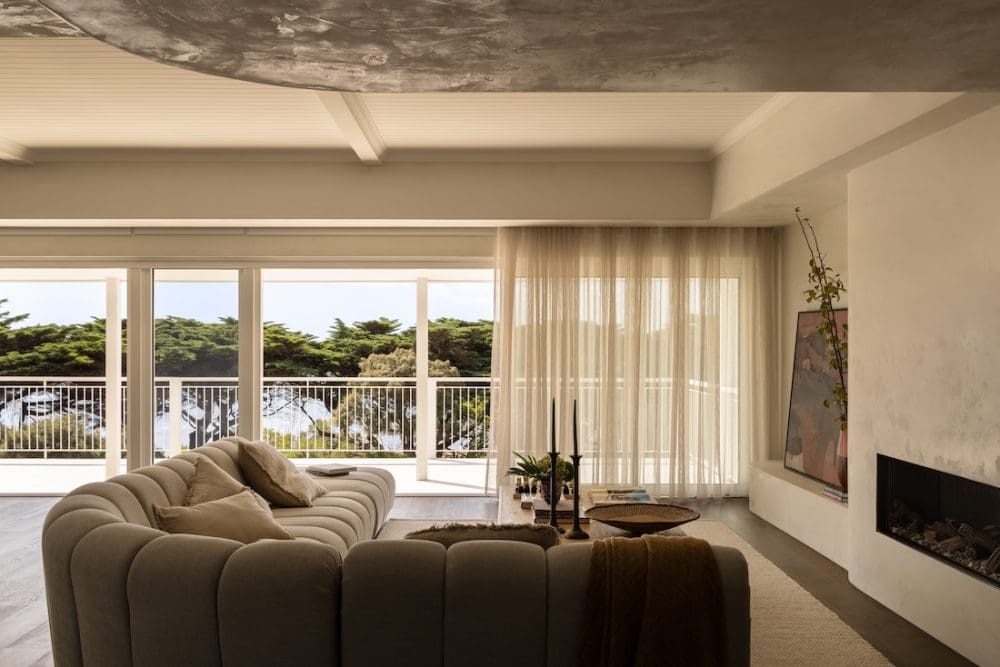 Living room view of Coastal Alchemy by The Stylesmiths