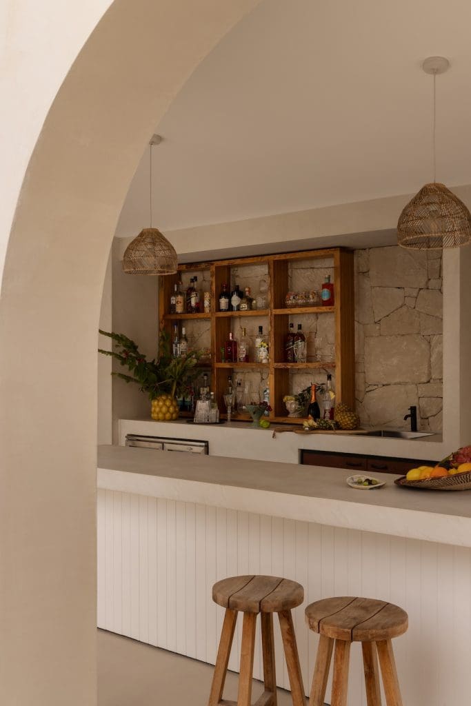 Outdoor kitchen bar at Coastal Alchemy by The Stylesmiths