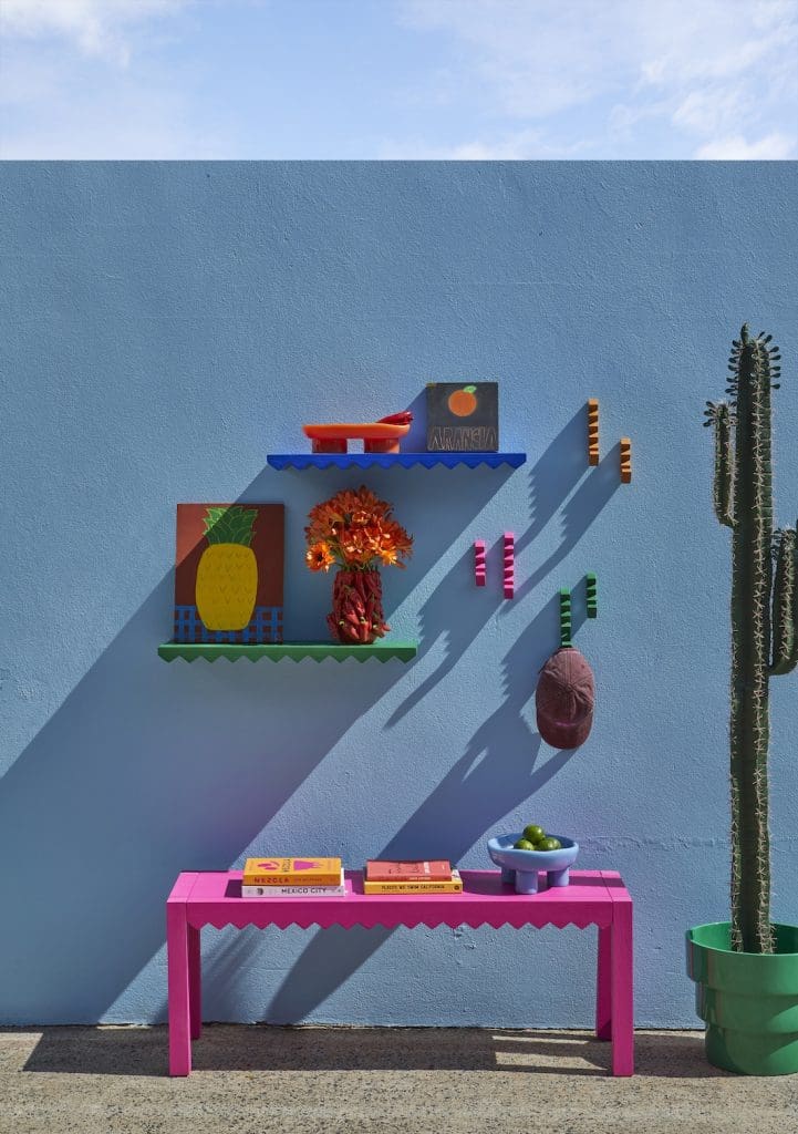 Vibrant blue exterior wall