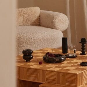 Brown marble round tray