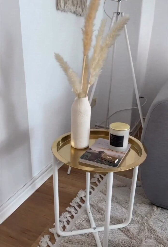 Stool to side table IKEA hack