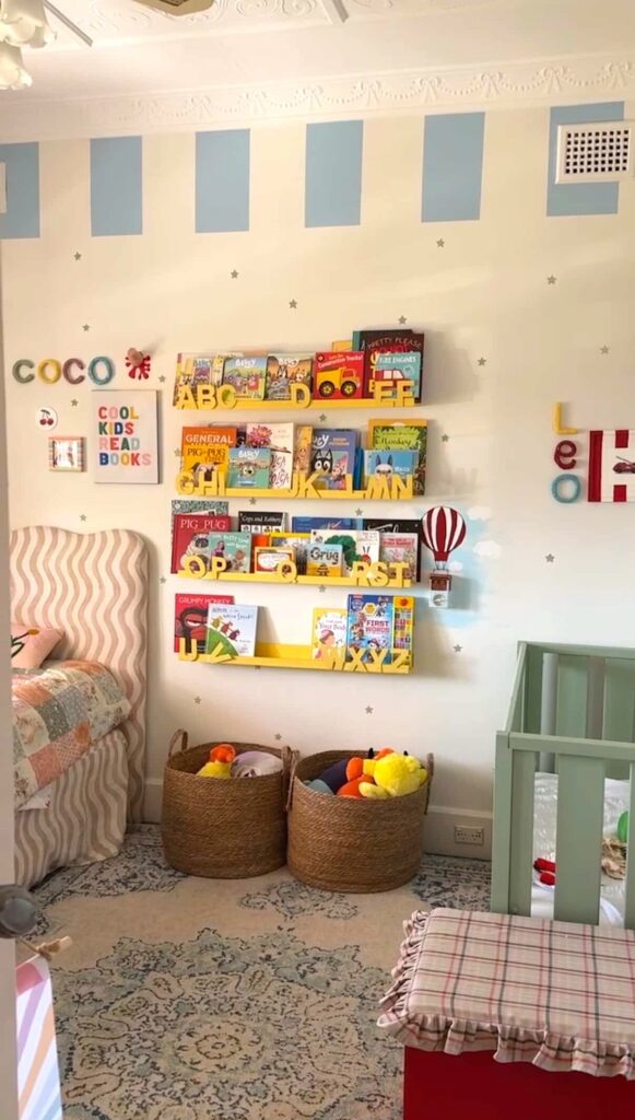 Completed DIY air dry clay name wall art