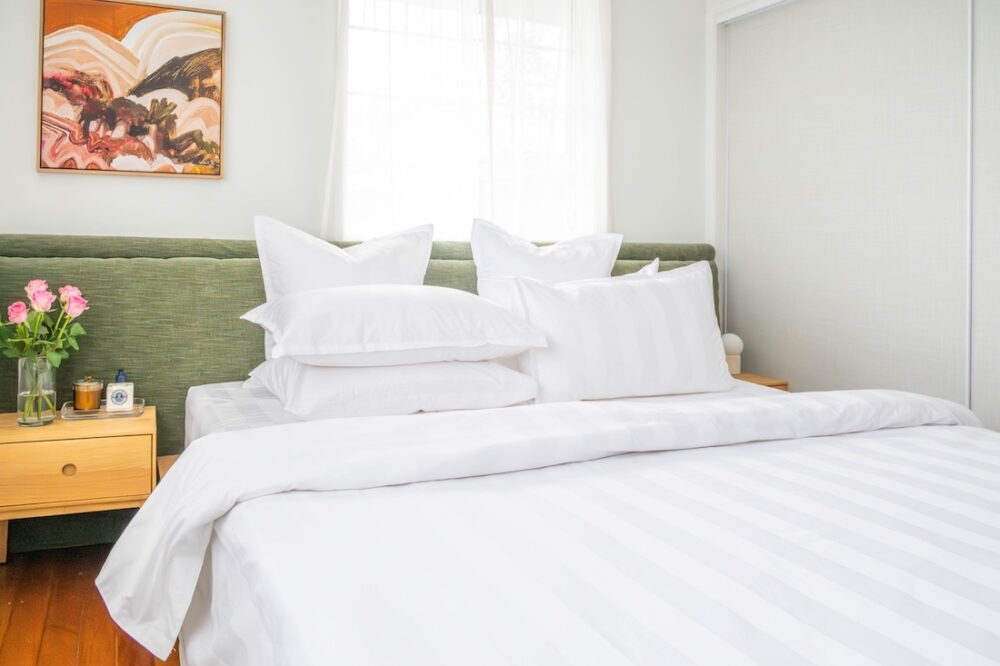 Hotel inspired bed styling