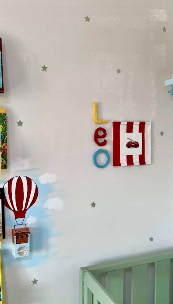Personalised air dry clay name wall art