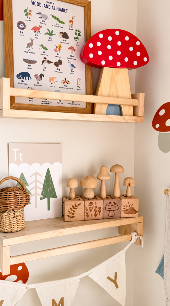 Woodland Mushroom Nursery Shelf