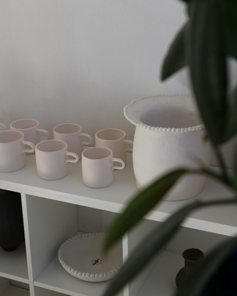 Eva Temple ceramics in soft minimal display