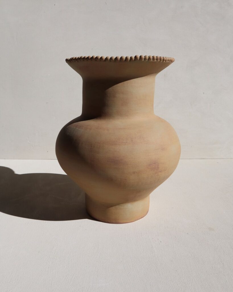 Eva Temple sculptural clay vessel with texture