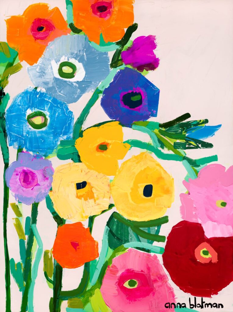 Vibrant layered blooms in playful palette