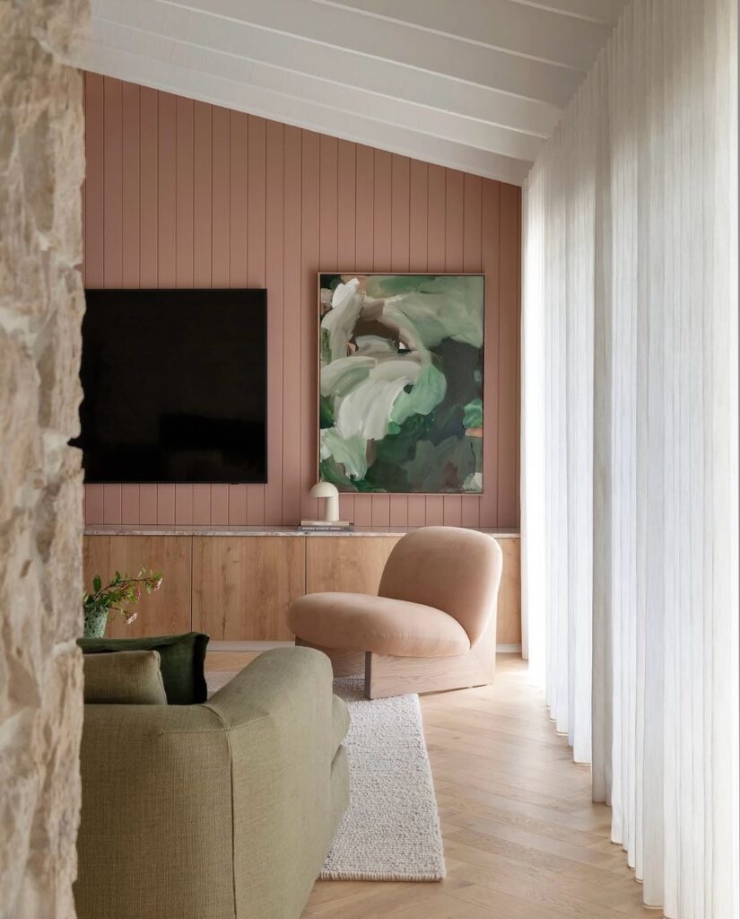 Layered abstract painting with green and white tones