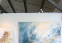 Quiet beauty: The contemporary paintings of Karin Cutler Abstract painting in blue and beige inspired by Karin Cutler