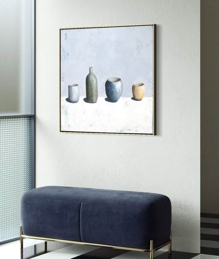 Still life portrait of 4 vessels by Karin Cutler