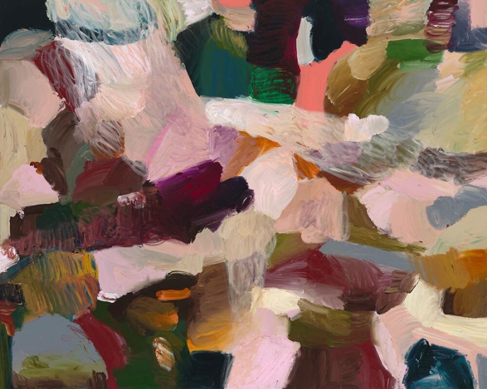 Layered abstract painting by Shayle Flesser