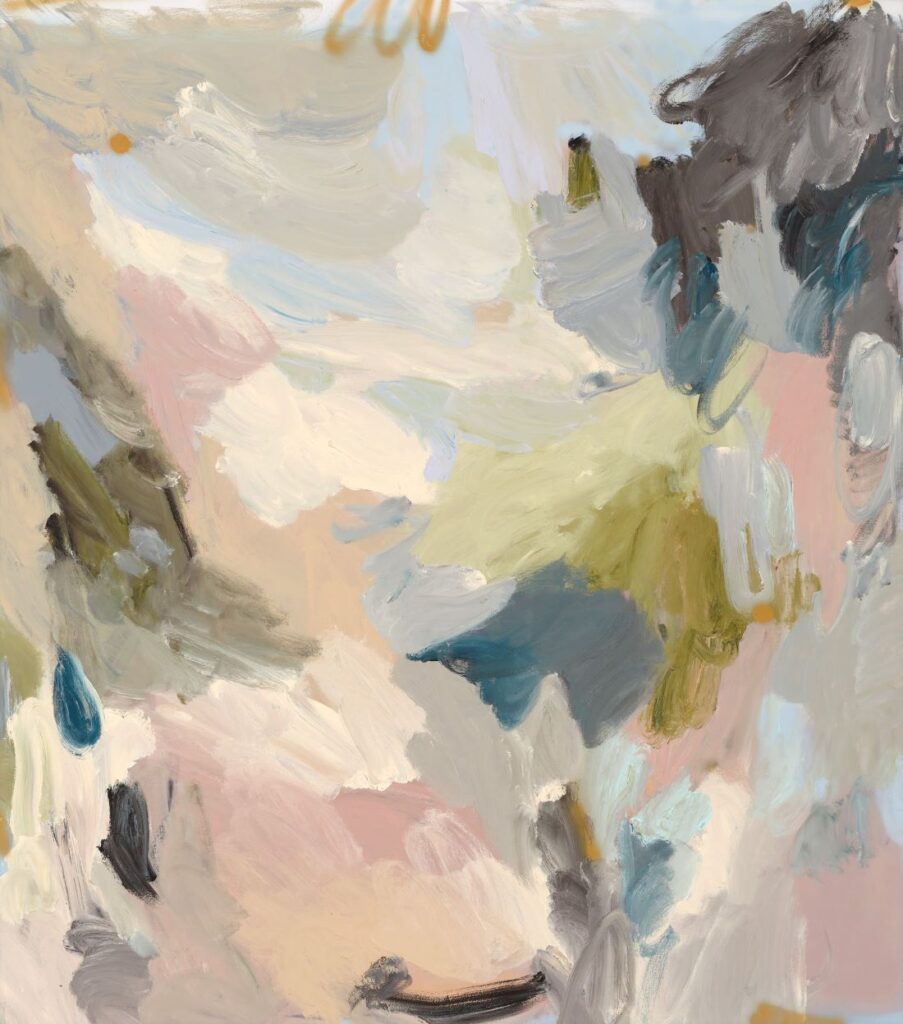 Soft layered abstract painting by Shayle Flesser