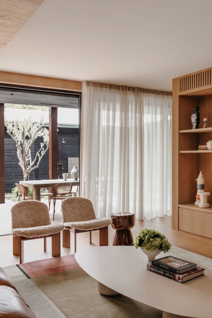 Bright living area with modern furniture