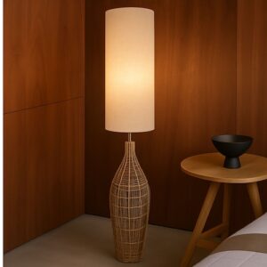 Linen floor lamp