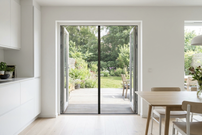 Minimal visual barrier fly screen