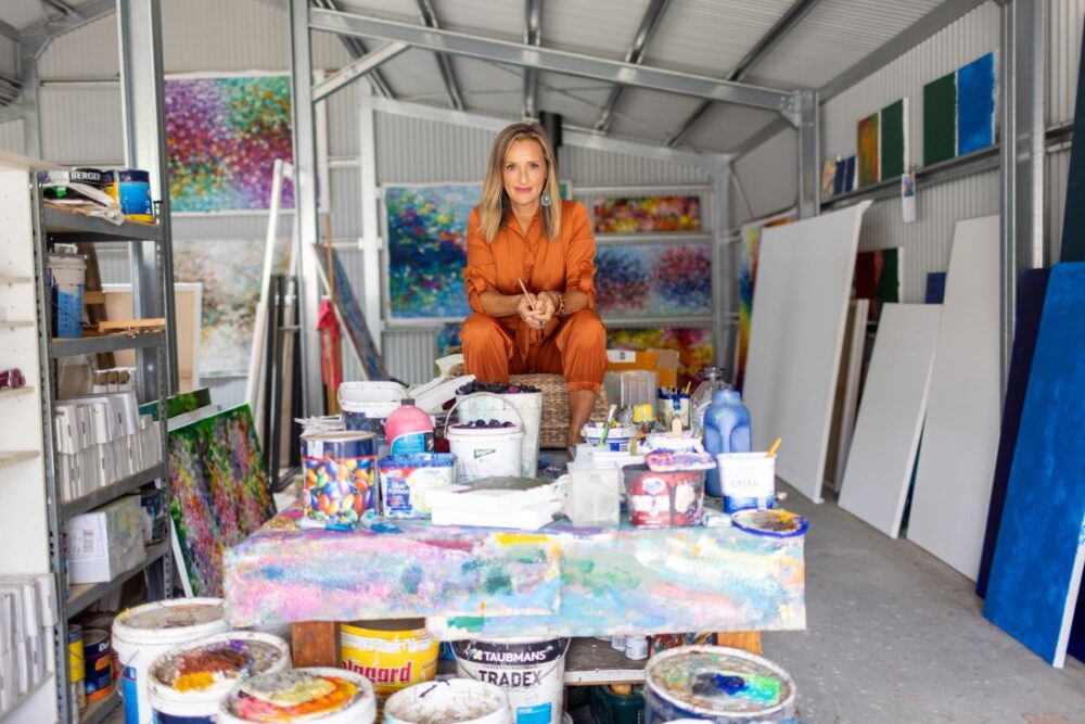 Artist Belinda Nadwie in art studio
