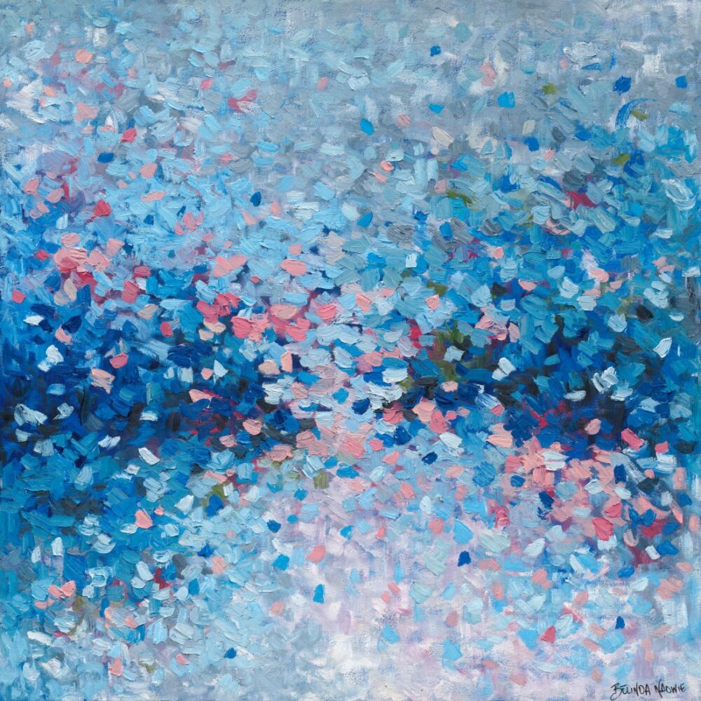 Blue impressionist abstract canvas by Belinda Nadwie