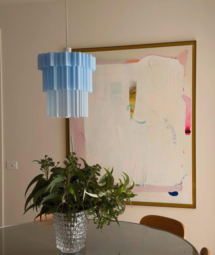 Blue chandelier from FRANCA Studio