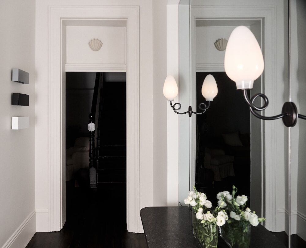 Black and white interior space